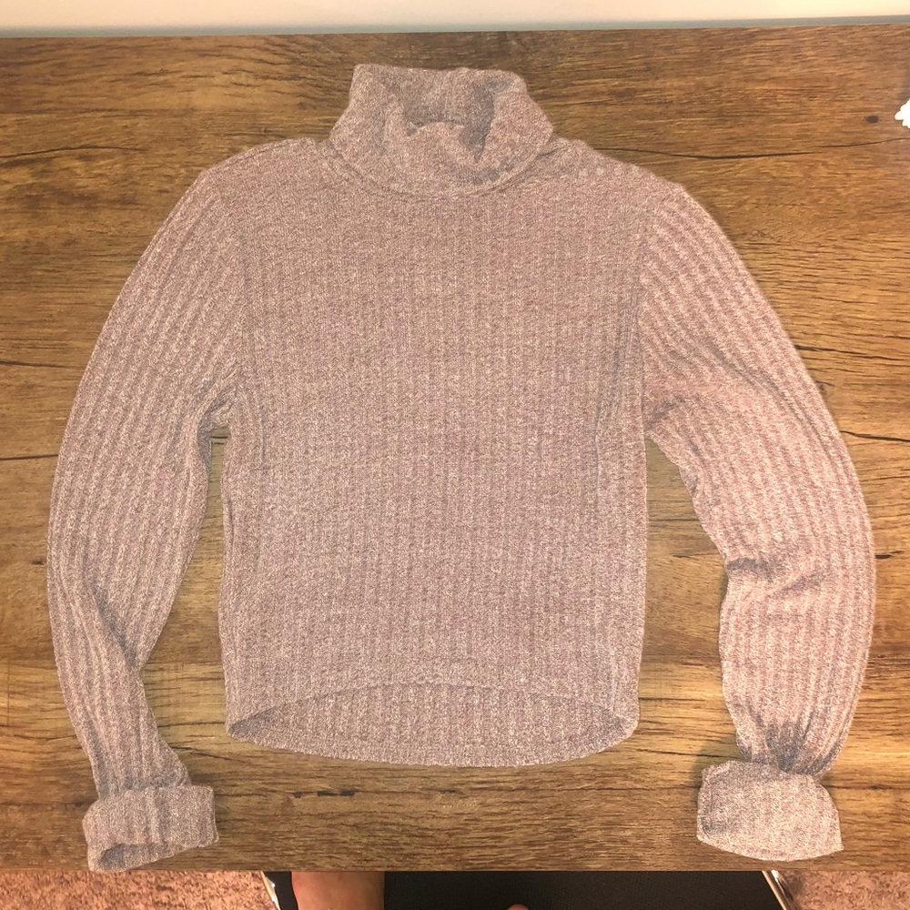 Tan turtleneck crop top